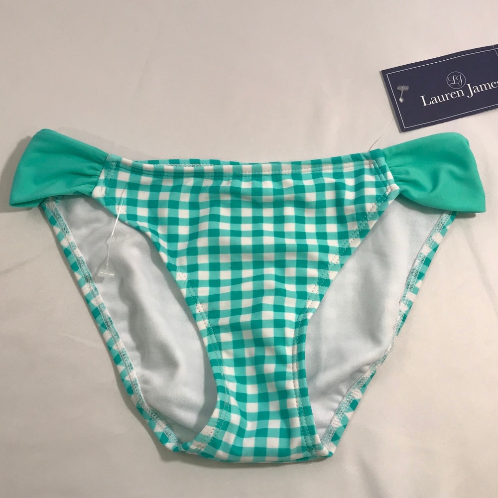 Lauren James Green Gingham Women's Swim Bottom